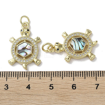 Brass Micro Pave Cubic Zirconia Pendants KK-G485-28G-02-1