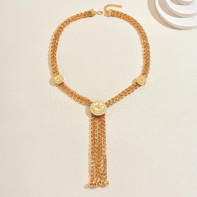 Alloy Layered Tassel Y-Shaped Necklaces for Formal Occasions YI4513-1