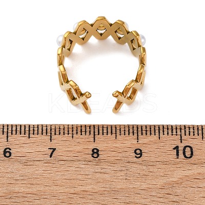 Stainless Steel Adjustable Cuff Rings for Women RJEW-B126-02G-1