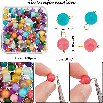 100Pcs Natural White Jade Charms FIND-FH0004-84-1