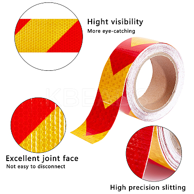 Waterproof EPT(Ethylene Propylene Terpolymer) & PVC Reflective Self-adhesive Tape DIY-WH0030-82A-1