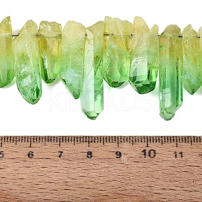 Two Tone Spray Painted Natural Quartz Crystal Points Beads Strands G-Q610-03D-1