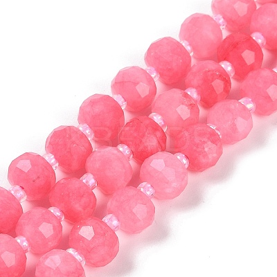 Natural Dyed White Jade Beads Strands G-H057-A22-18-1