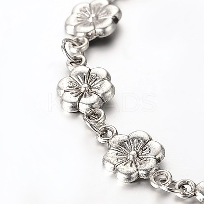 Trendy Tibetan Style Flower Anklets AJEW-AN00083-1