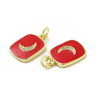 Brass Micro Pave Cubic Zirconia Pendants KK-E068-VB440-2-1