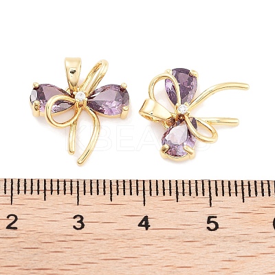 Brass Micro Pave Cubic Zirconia Pendants KK-P271-05G-A-1