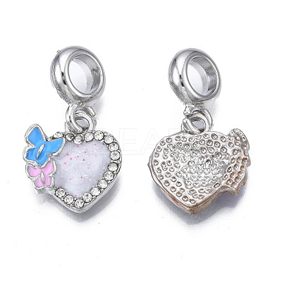 Rack Plating Alloy Enamel European Dangle Charms MPDL-N039-053-1