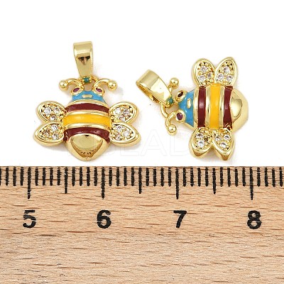 Brass Micro Pave Cubic Zirconia Pendants KK-F908-01G-C01-1