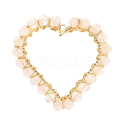 Heart Natural Faceted Rainbow Moonstone Pendants PALLOY-JF00511-03-1