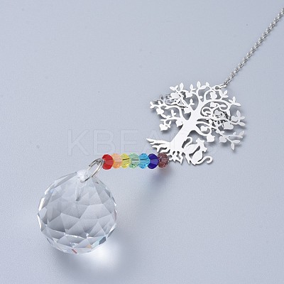 Crystals Chandelier Suncatchers Prisms Chakra Hanging Pendant AJEW-I040-19P-1