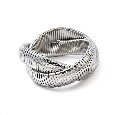 304 Stainless Steel Stretch Bracelets BJEW-A031-01C-P-1