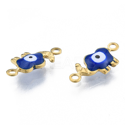 Ion Plating(IP) 304 Stainless Steel Enamel Connector Charms STAS-N092-177A-1