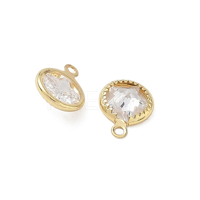 Brass Pave Clear Cubic Zirconia Charms CU-CBAD360-03G-01-1