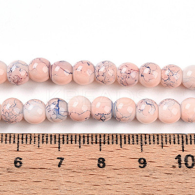 Baking Paint Glass Beads Strands DGLA-N003-6mm-C02-1