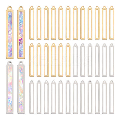 40Pcs 2 Colors 304 Stainless Steel Pendants FIND-CA0009-48-1