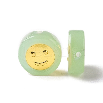 Transparent Spray Painted Glass Beads GLAA-I050-15G-1