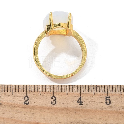 Hexagon Opalite Finger Rings RJEW-B113-02G-03-1