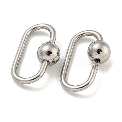 Non-Tarnish 304 Stainless Steel Screw Carabiner Lock Charms STAS-C092-03B-P-1