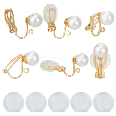 14Pcs Brass Clip-on Earring Findings KK-BBC0012-41-1