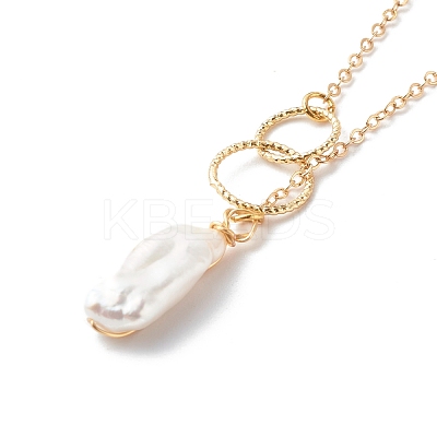Natural Baroque Pearl Pendant Necklace NJEW-JN03599-03-1