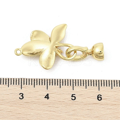 Brass Micro Pave Clear Cubic Zirconia Fold Over Clasps KK-U059-12G-1