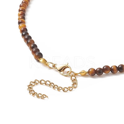 Natural Tiger Eye Beaded Necklaces NJEW-JN04226-04-1