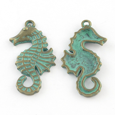 Zinc Alloy SeaHorse Pendants PALLOY-R065-027-LF-1