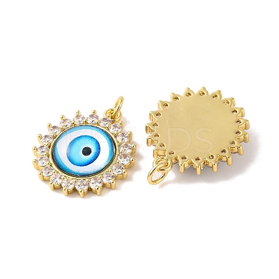 Rack Plating Brass Micro Pave Cubic Zirconia Pendants KK-H486-21G-06-1