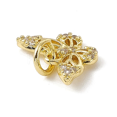 Brass Micro Pave Cubic Zirconia Charms ZIRC-F132-14G-1