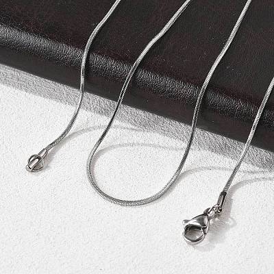 Non-Tarnish 304 Stainless Steel Square Snake Chains Necklaces NJEW-P170-01P-05-1