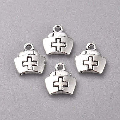 Tibetan Style Alloy Charms TIBEP-WH0002-09AS-1