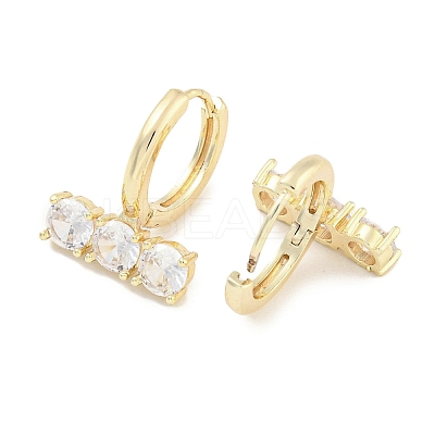 Brass Glass Earrings EJEW-S228-06G-1