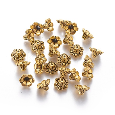 Tibetan Style Bell Filigree Bead Caps TIBE-A23845-AG-LF-1