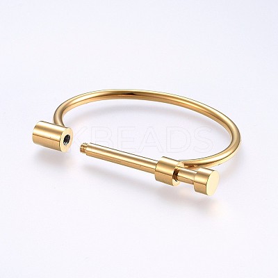 Ion Plating(IP) 304 Stainless Steel Bangles BJEW-P222-14G-1
