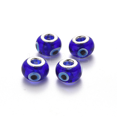 Handmade Evil Eye Lampwork European Beads LPDL-N001-003-C02-1