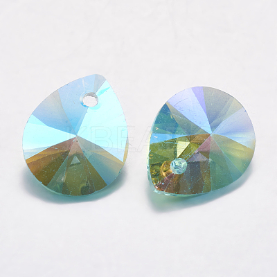 Faceted Glass Rhinestone Pendants RGLA-F053-E-202PS-1