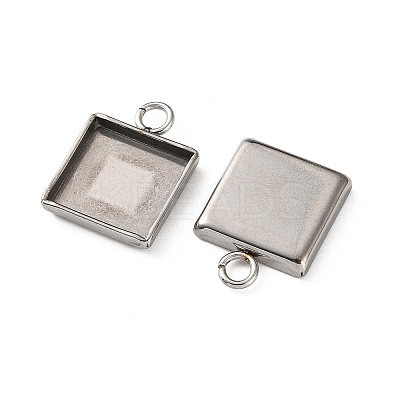 304 Stainless Steel Pendant Cabochon Settings STAS-Z201-02P-03-1