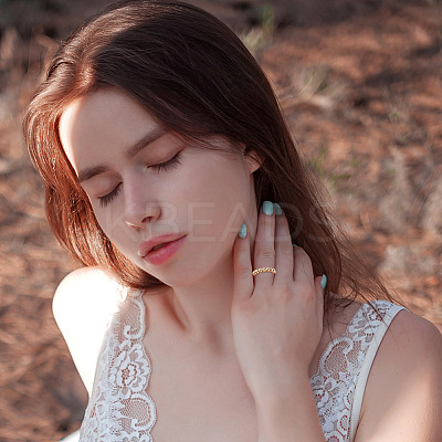 8Pcs 8 Style Brass Rotating Beaded Cuff Rings RJEW-SW0001-01-1