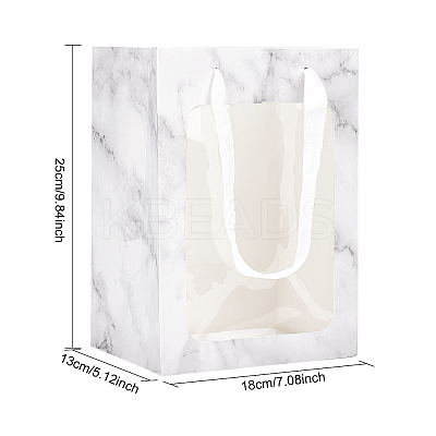 Flower Bouquet Paper Gift Bags ABAG-WH0005-46B-04-1