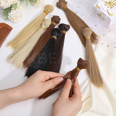 8Pcs 8 Colors PP Doll Wig Hair AJEW-GL0002-34B-1