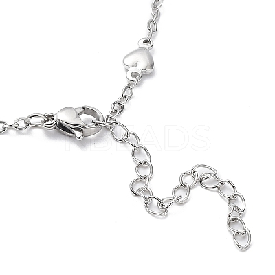 Non-Tarnish 304 Stainless Steel Heart Link Chain Necklace NJEW-K249-09P-1