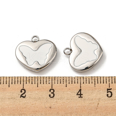 304 Stainless Steel Enamel Pendants STAS-L022-008P-1