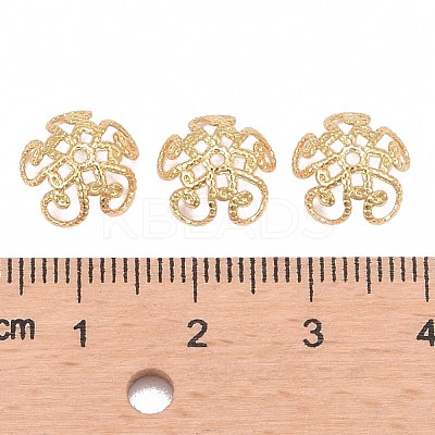 Flower Brass Fancy Bead Caps KK-P032-01-NR-1
