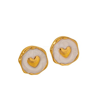 304 Stainless Steel Heart Stud Earrings OA9161-2-1