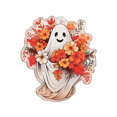 Halloween Theme Opaque Acrylic Pendants SACR-S034-04B-1