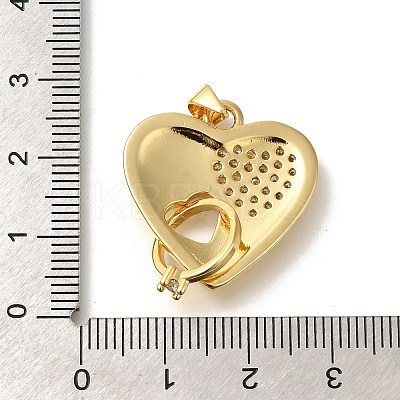 Rack Plating Brass with Cubic Zirconia Pendants KK-Z086-12G-03-1