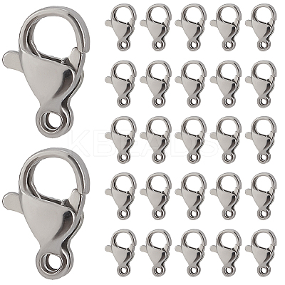 304 Stainless Steel Lobster Claw Clasps STAS-SP0001-73A-1