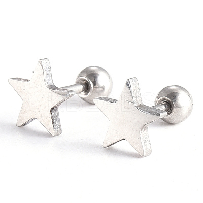 Tarnish Resistant 201 Stainless Steel Barbell Cartilage Earrings EJEW-R147-08-1