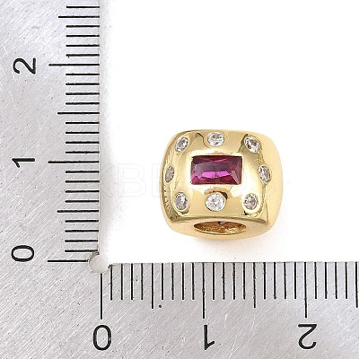 Brass Micro Pave Cubic Zirconia European Beads KK-C162-058G-1