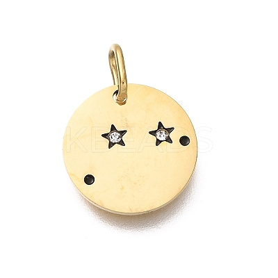 Twelve Constellations 304 Stainless Steel Enamel Pendants STAS-A148-01G-03-1
